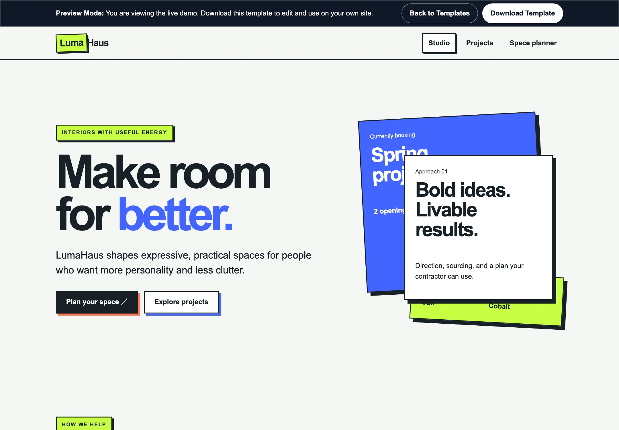 LumaHaus Studio template preview